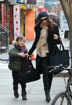 Rachel Weisz goes shopping with son Henry