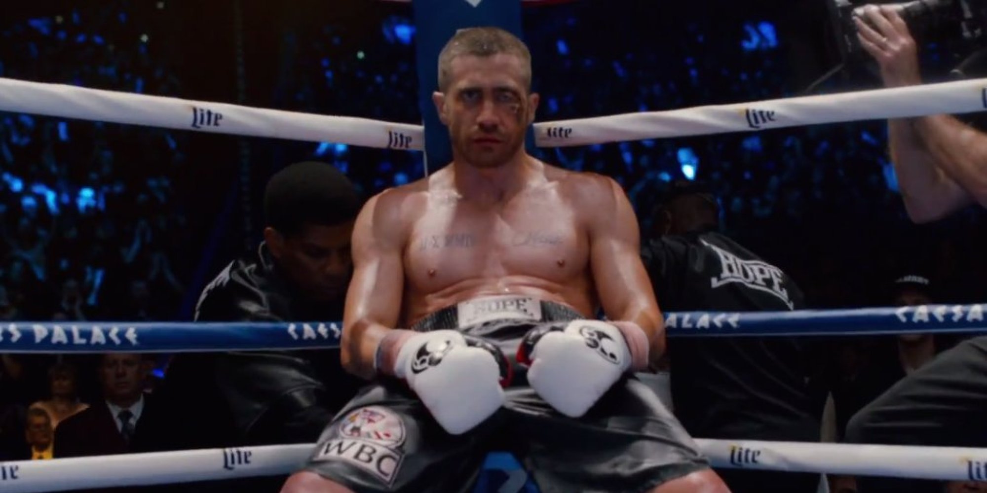 Jake Gyllenhaal in Southpaw as the world class boxer