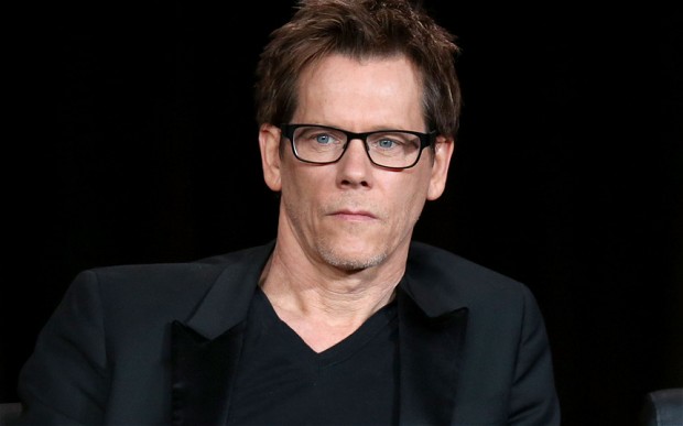 Kevin Bacon seen with a much fuller face on his UK trip