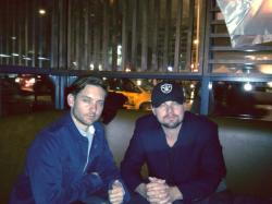 Tobey Maguire at the Marquee nightclub with Leonardo diCaprio